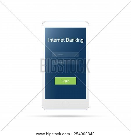 Mobile Banking.online Payment Login Screen.mobile Icon.isolated On White