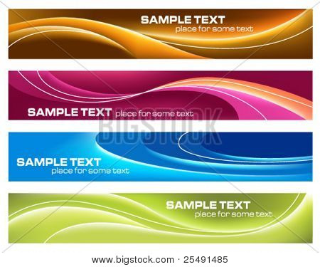 Four colorful banners for print or web usage