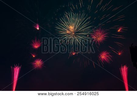 Display Of Fireworks During International Fireworks Festival In Montreal