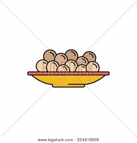 Falafel Icon. Cartoon Falafel Vector Icon For Web Design Isolated On White Background