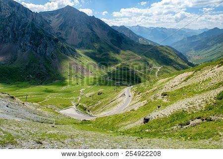 A View Of Col Du Tourmalet In Pyrenees Mountains