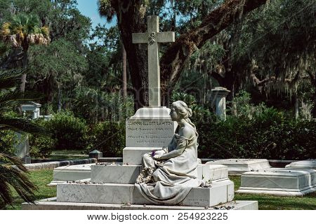 Corinne Elliott Lawton Cemetery Statuary Statue Bonaventure Cemetery Savannah Georgia