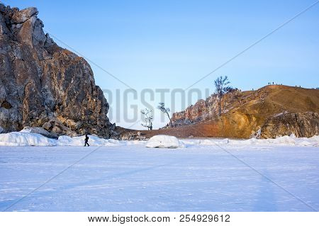 View Of Lake Baikal In Winter, The Deepest And Largest Freshwater Lake By Volume In The World, Locat