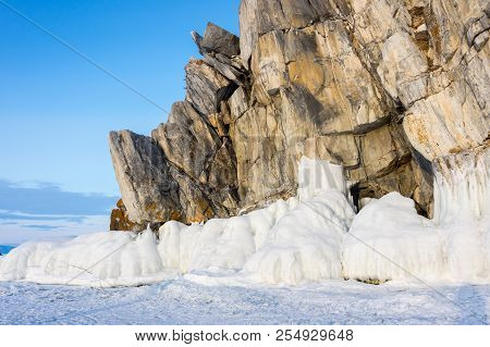 View Of Lake Baikal In Winter, The Deepest And Largest Freshwater Lake By Volume In The World, Locat