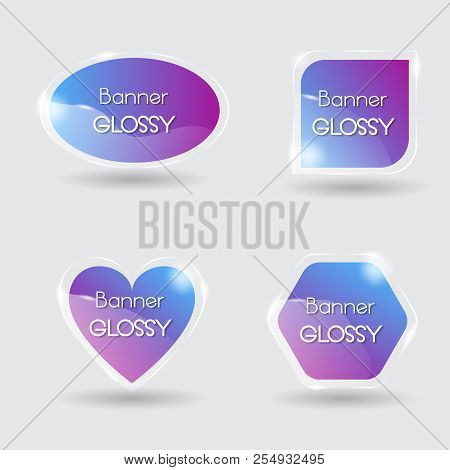 Set Of Vector Banner Glossy With Color