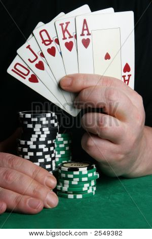 Hånd med Royal Flush
