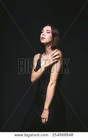 Portrait Of A Beautiful Young Caucasian Caucasian Woman 20 Years Old Model With Blue Eyes Natural Ma