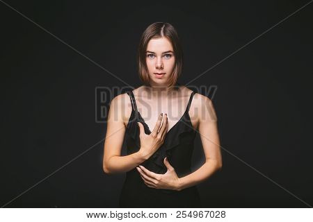 Portrait Of A Beautiful Young Caucasian Caucasian Woman 20 Years Old Model With Blue Eyes Natural Ma