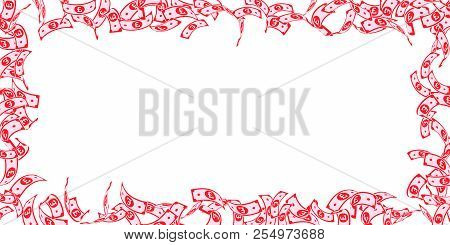 British Pound Notes Falling. Floating Gbp Bills On White Background. United Kingdom Money. Beauteous