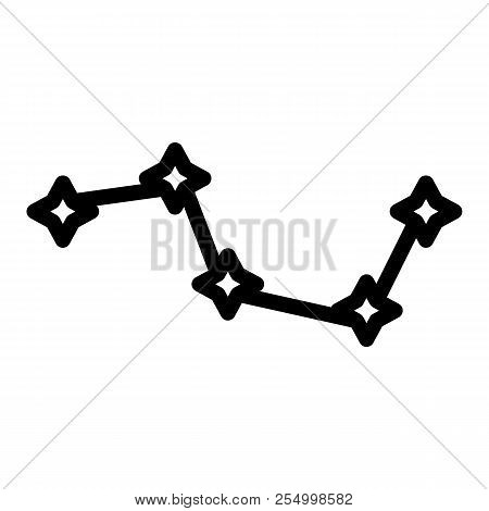 Constellation Ursa Major Line Icon. Big Dipper Constellation Vector Illustration Isolated On White. 