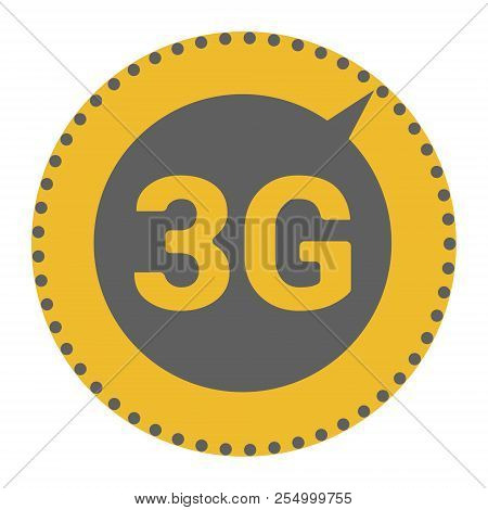Flat 3g Logo With Speedometer Icon And . Dashed Circle With Arrow .