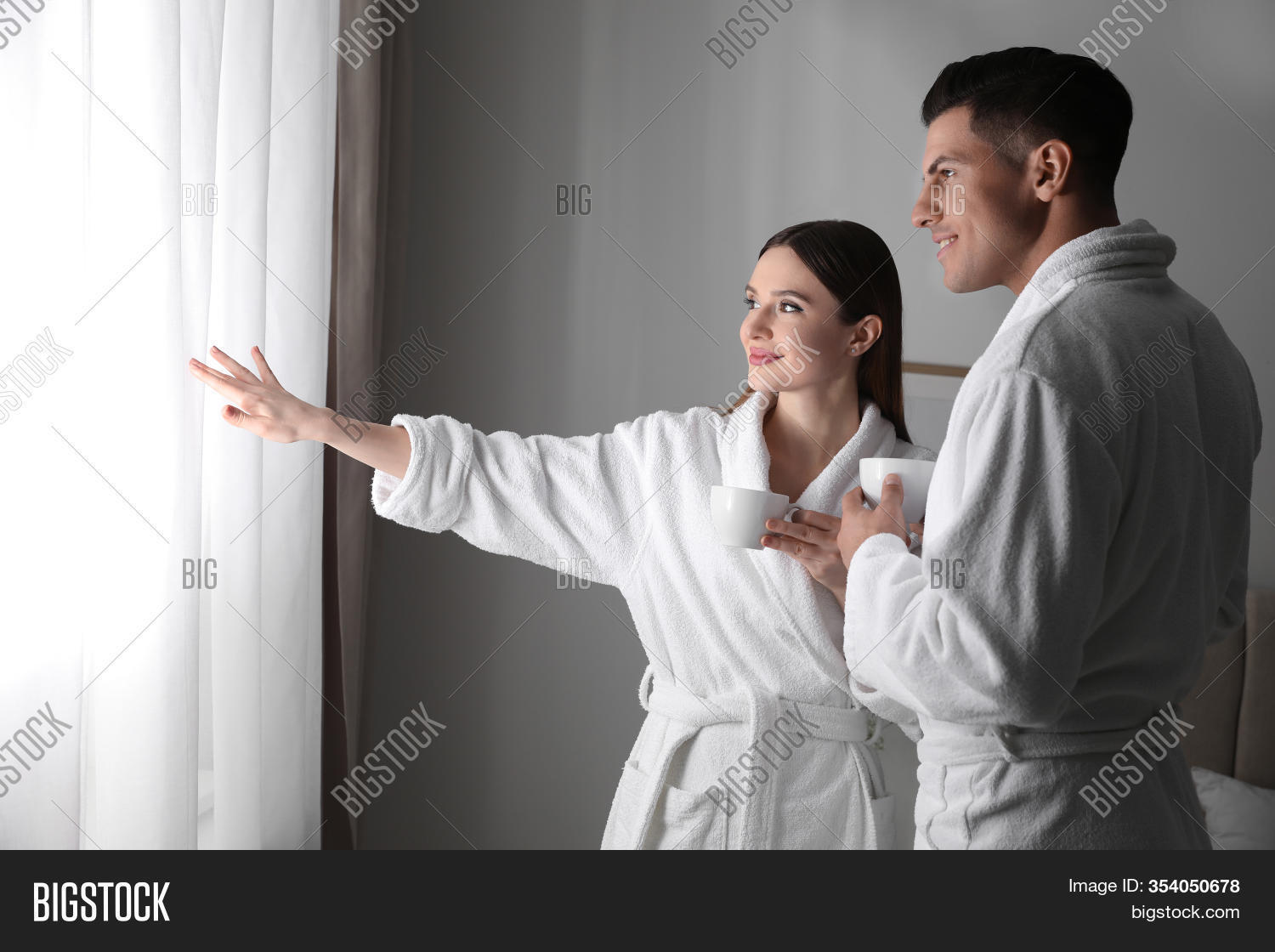 Happy Couple Bathrobes Image & Photo (Free Trial) Bigstock