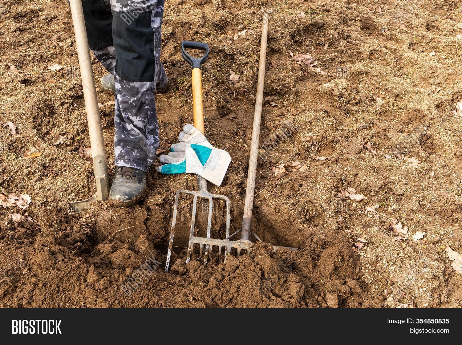 Копать огород. Копать землю. Добавление песка в почву на даче. Лопата копать огород. Копка огорода.