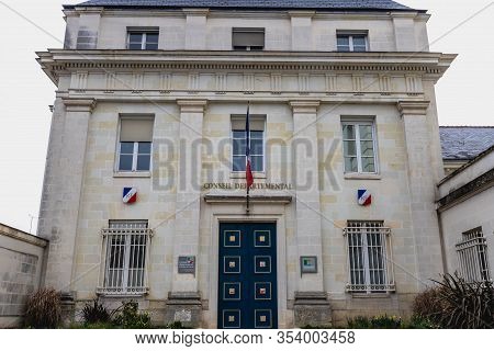 Architectural Detail Of The Departmental Council Of Indre Et Loire In Tours, France