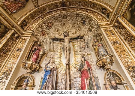 Architectural Detail Of The Interior Of The Chapel Of The Lord Of The Mareantes In Esposende, Portug