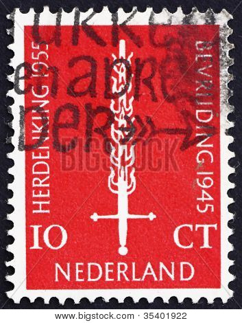 Posta pulu Hollanda 1955 Flaming kılıç
