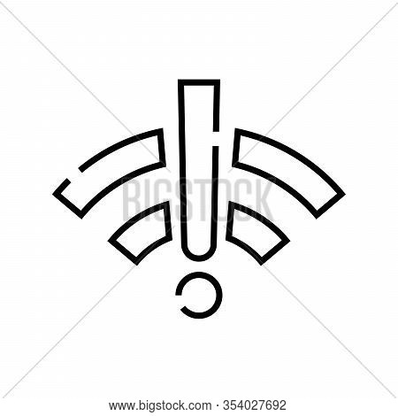 Wi Fi Not Working Line Icon, Concept Sign, Outline Vector Illustration, Linear Symbol.