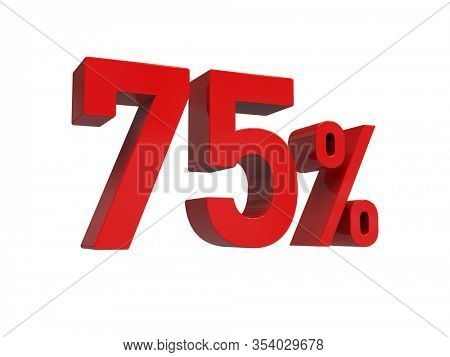 
3d Render: ISOLATED Red 75% Percent Discount 3d Sign on Light Background, Special Offer 75% Discount Tag, Sale Up to 75 Percent Off, Seventy-five Percent Letters Sale Symbol, Special Offer Label
