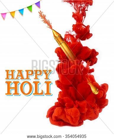 Illustration Of Abstract Colorful Happy Holi Background Card Design Of Colorful Ink Cloud In Water F