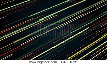 Abstract Stripes In Space - Abstraction Of Data Communication, Computer Generated Background, 3d Ren