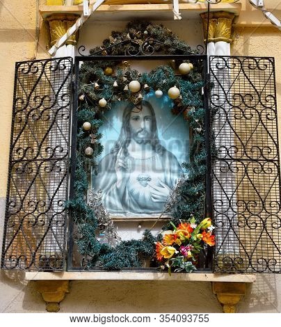 Votive Aedicule In An Alley Of The Historical Center Of The Village 20 Sep 2019 Mazara Del Vallo Sic