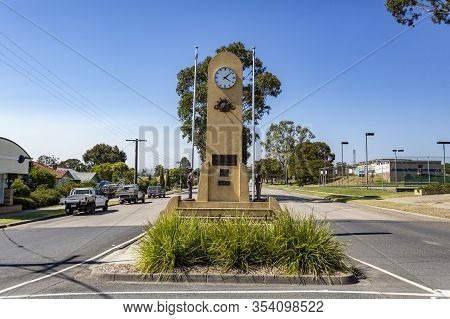 Orbost, Australia - December 20, 2019: View Of The War Memorial, Also Called Memorial Clock, Built I