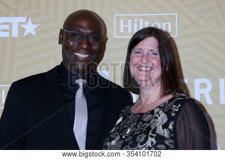 LOS ANGELES - FEB 23:  Lance Reddick, Stephanie Day at the American Black Film Festival Honors Awards at the Beverly Hilton Hotel on February 23, 2020 in Beverly Hills, CA