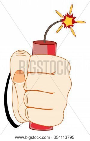 Saber Of The Dynamite With Alight Wick In Hand