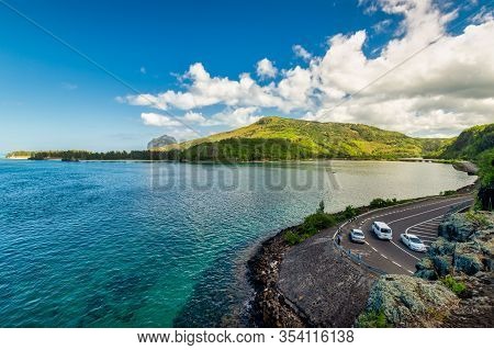 The Popular Car Stopp Point Captain Matthew Flinders Monument In Mauritius.