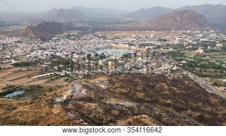 Salvitri Mata Temple At Dusk,overlooking Pushkar,rajasthan,india.