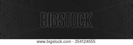 Abstract Modern Black Honeycomb Background, 3d Rendering