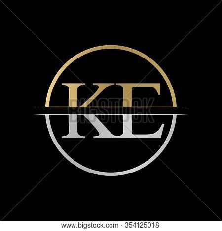 Initial Ke Letter Logo Design Vector Illustration. Abstract Letter Ke Logo Design