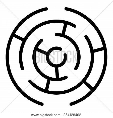 Achievement Labyrint Icon. Outline Achievement Labyrint Vector Icon For Web Design Isolated On White