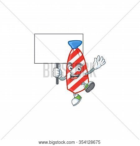A Picture Of Usa Stripes Tie Cartoon Character With Board