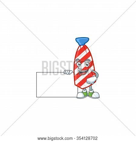 Cute Funny Usa Stripes Tie Cartoon Character Having A Board