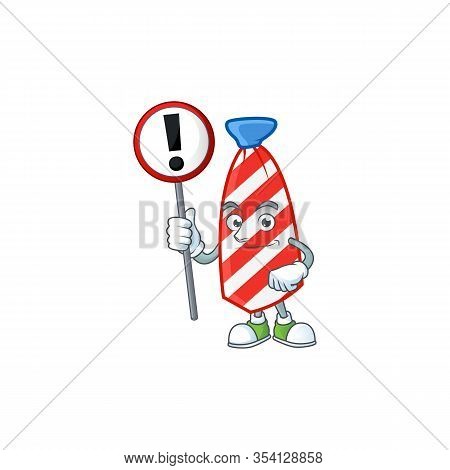 Cartoon Character Design Of Usa Stripes Tie Rise Up A Broad