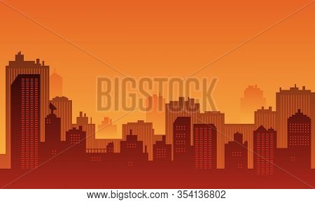 Panorama Of The City With Many Apartmen.