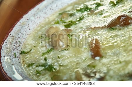 Zupa Grzybowa  - Polish Mushroom Soup Close Up