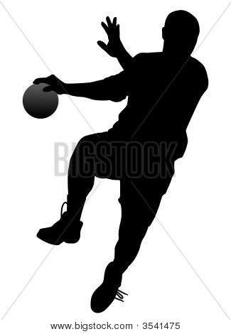 Handball player. Isolated white background. EPS file available.