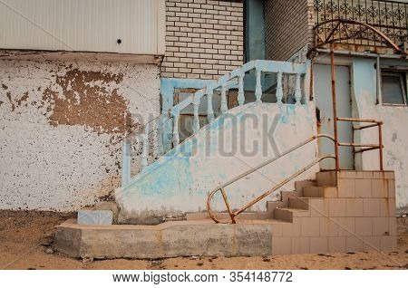 9 October 2019, Kacha, Sevastopol, Russia. Abandoned Slums At The Seashore. Empty Sea Beach