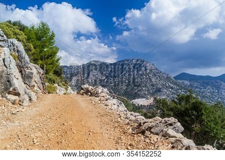 Mountain Scene On Likya Yolu Way In Turkey, Autumn Hiking