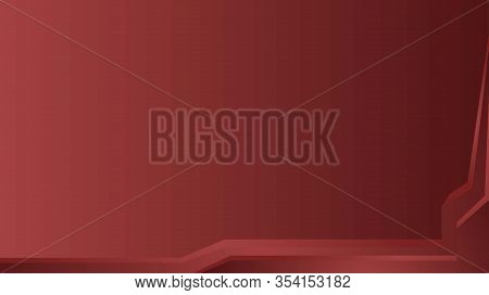 Red Background With Abstract Shapes