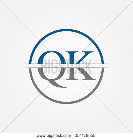 Initial Monogram Letter Qk Logo Design Vector Template. Qk Letter Logo Design