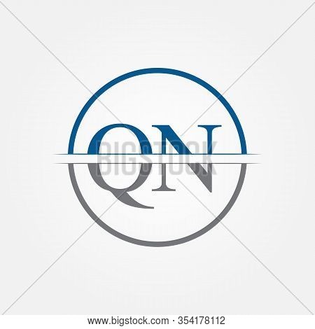Initial Monogram Letter Qn Logo Design Vector Template. Qn Letter Logo Design