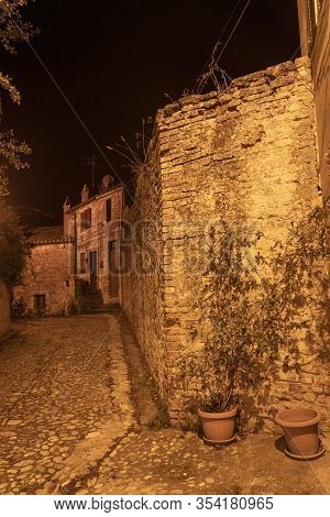 Ripatransone, Ascoli Piceno, Marches, Italy: Typical Street Of The Historic Town At Evening