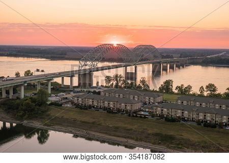Sunset Over The Mississippi River