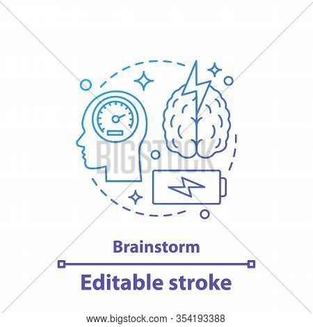 Brainstorm Concept Icon. Thinking Process Idea Thin Line Illustration. Solution Searching. Ideas Gen