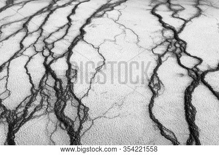 Abstract Surface In A Basin Of The Yellowstone National Park, Wyoming. Wallpaper And Background Pict