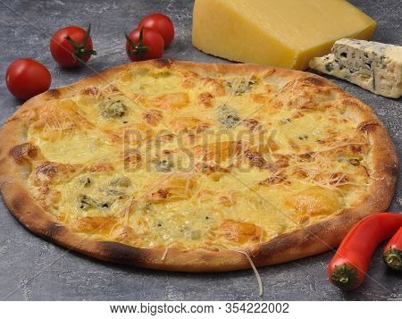 Quattro Formaggio - Italian Pizza With Four Sorts Of Cheese