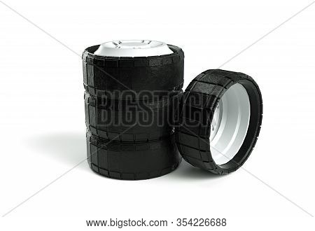 3d Render Wheel Isolated On White Background